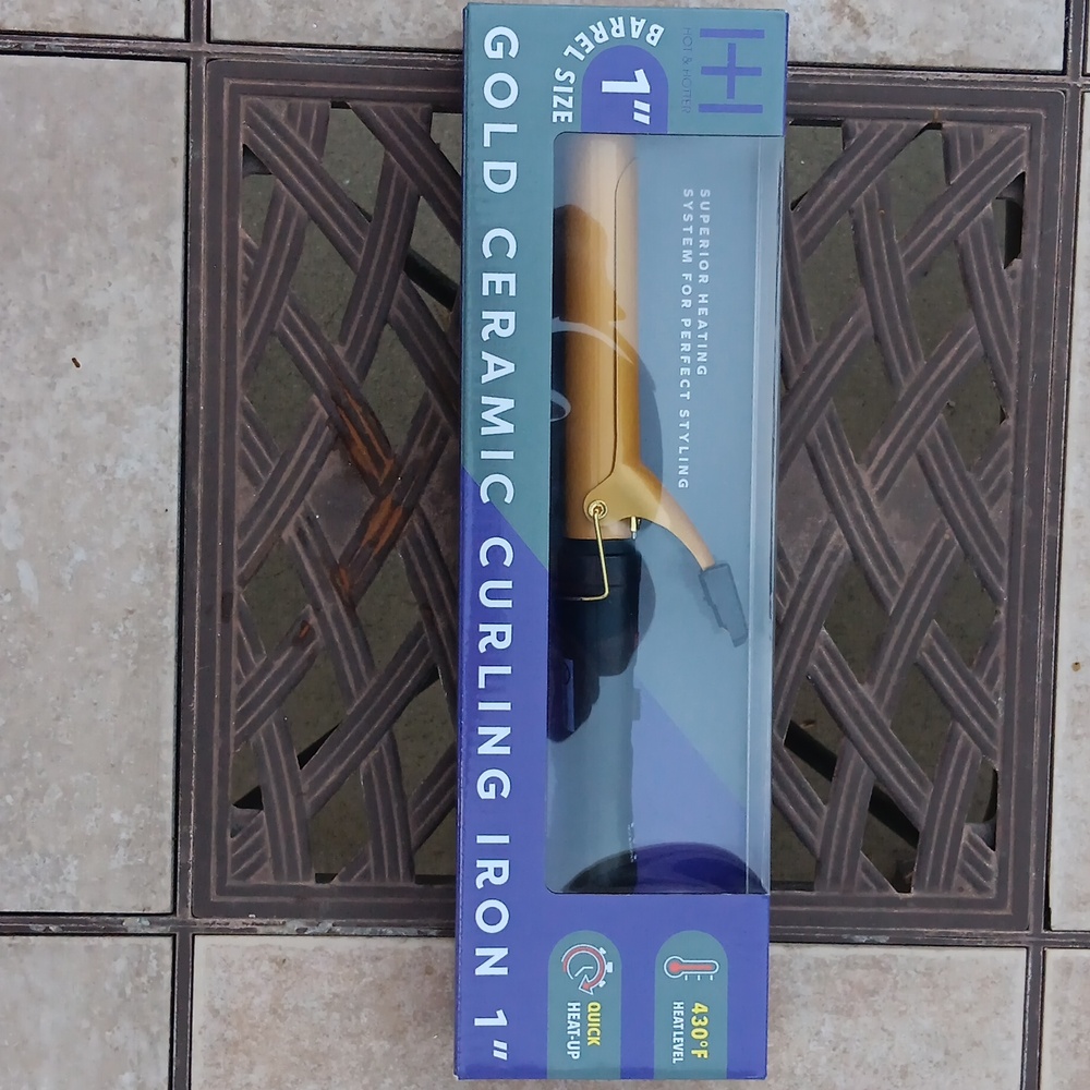 Gold Ceramic Curling Iron 1''